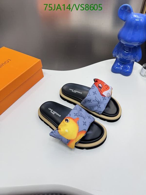 Louis Vuitton Men's Slides - Cowhide, Cartoon Fish Design, EU 35-45