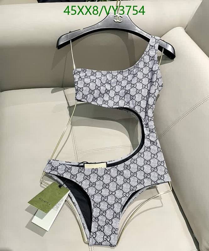 Gucci One-Shoulder Monogram Swimsuit - Stylish Cut-Out Design
