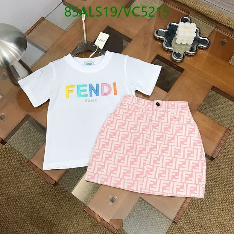 Fendi Kids' Colorful Logo Tee & FF Monogram Skirt Set - Premium Cotton Blend