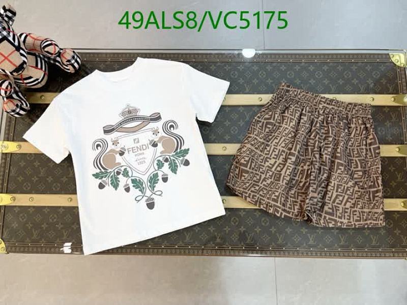 Fendi Kids' Cotton T-Shirt & Shorts Set - Squirrel & Acorn Motif with FF Logo