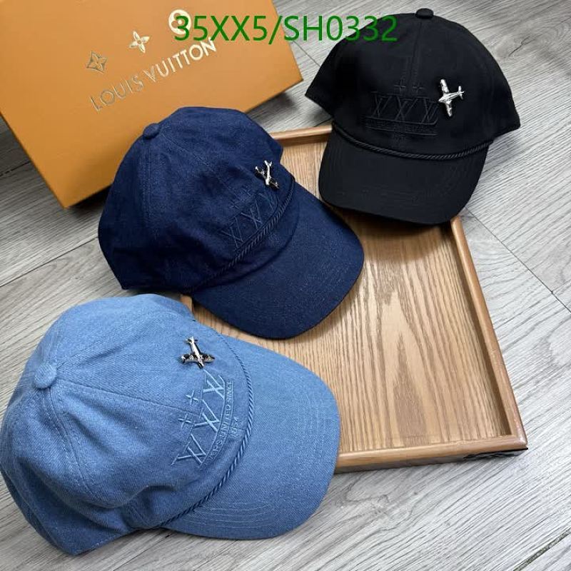 Louis Vuitton Stylish Denim Baseball Caps - Unisex Adjustable Sun Protection Hats