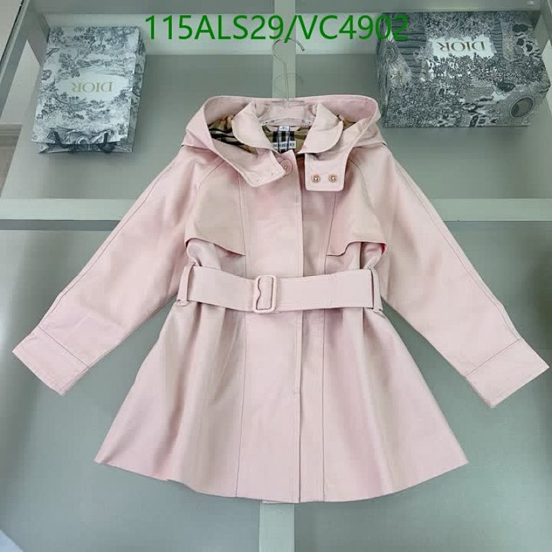 Burberry Kids' Pink Hooded Trench Coat - Stylish & Comfortable Outerwear