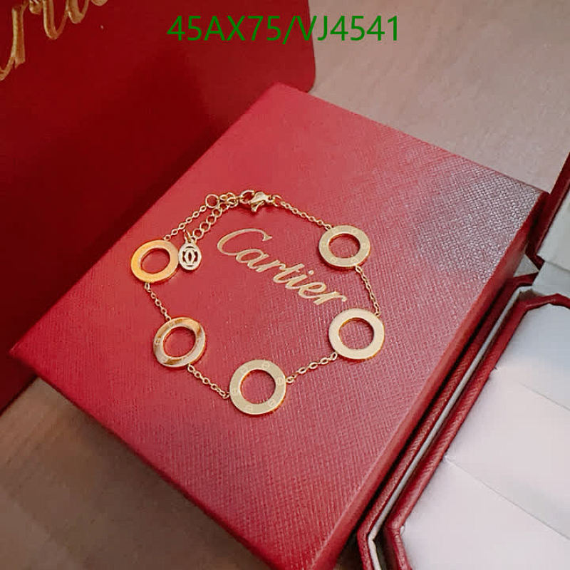 Cartier Elegant Gold-Tone Circle Link Bracelet with Iconic Logo Charm