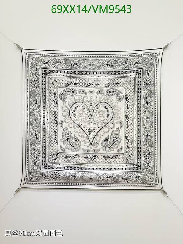 Hermes Luxurious Black & White Silk Scarf - 90cm Square Bandana Style