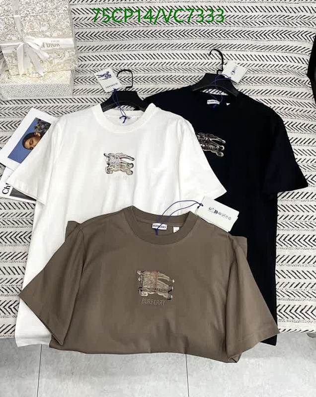 Burberry Cotton Short Sleeve T-Shirt for Men & Women with Embroidered Logo