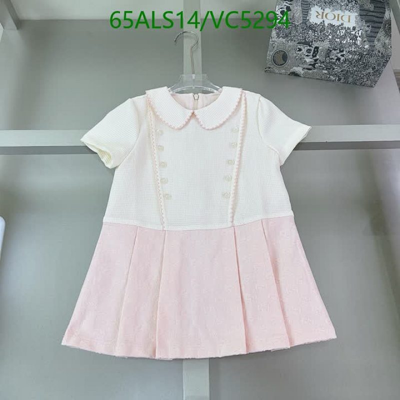 Chic Baby Girls' Peter Pan Collar Dress - White & Pink Pleated Fabric Design