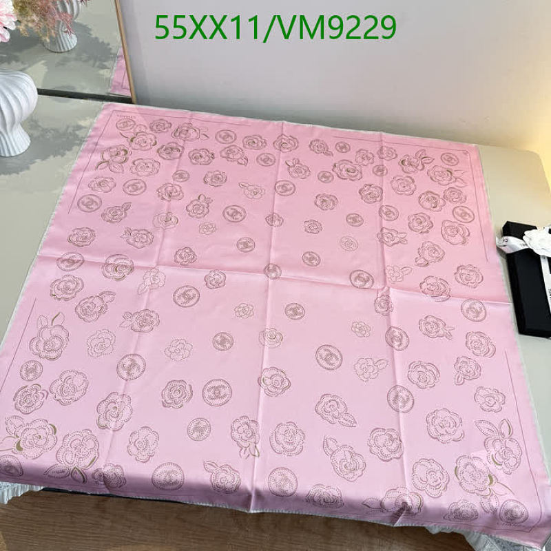 Chanel Pink Silk Scarf with Camellia & CC Logo Print - 90x90cm