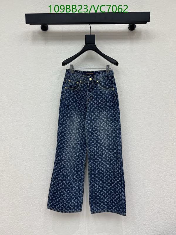 Louis Vuitton Monogram Denim Wide-Leg Jeans - VC7062