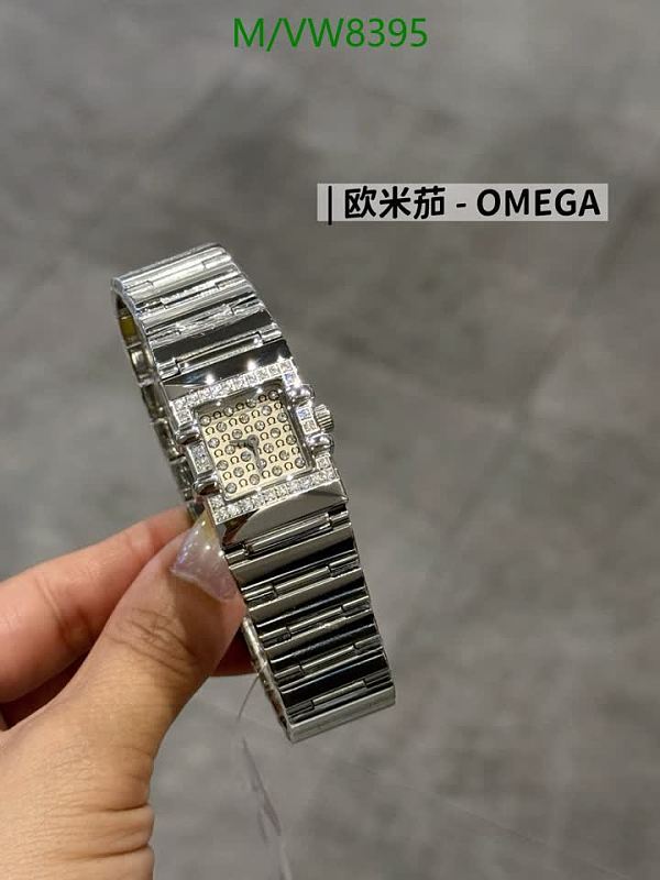 Luxury Omega Diamond Dial Quartz Movement Watch - Elegant 22-24MM Timepiece