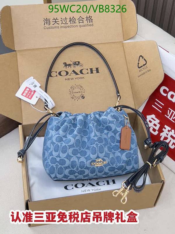 Coach Denim Signature Drawstring Bag - Blue