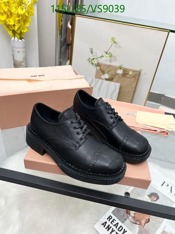 Miu Miu Women's Black Leather Derby Shoes - EU 35-41