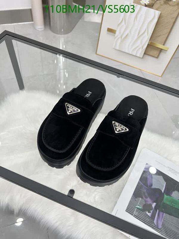 Prada Women's Platform Loafers - Black Suede Slip-On Mules with Iconic Logo