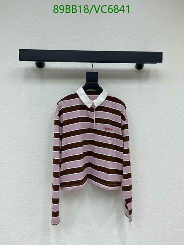 Prada Striped Long Sleeve Polo Shirt for Women - Comfortable Cotton Blend