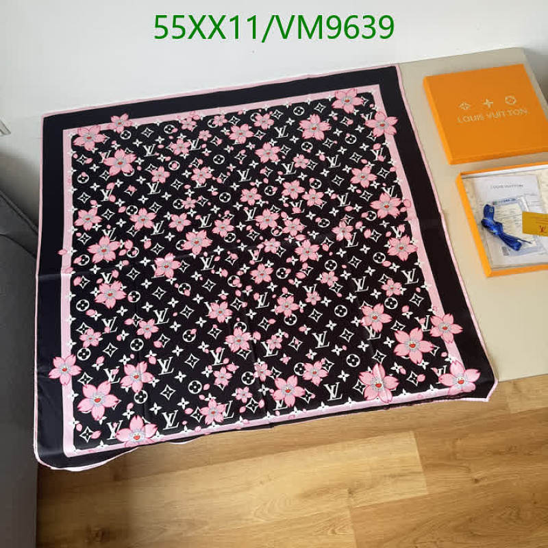 Louis Vuitton Cherry Blossom Print Mulberry Silk Scarf 90x90cm