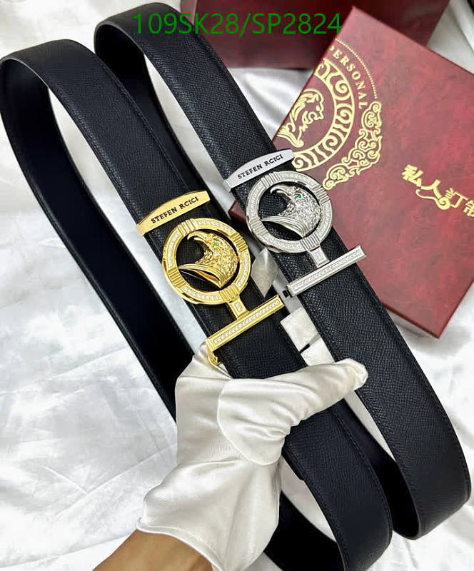 Stefen Rcici Men's Genuine Leather Belt with Eagle Buckle