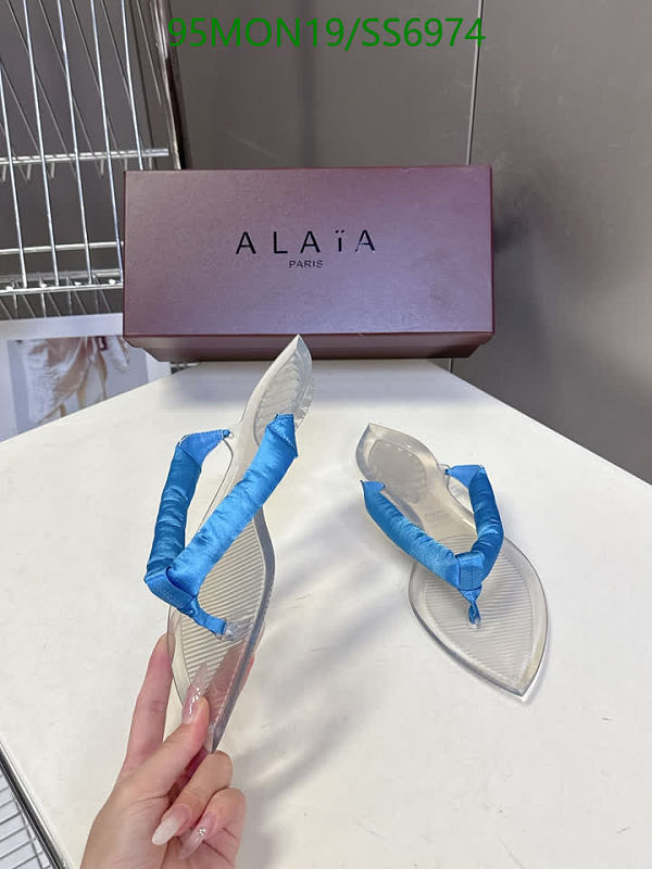 Alaia Women's Blue Satin Thong Sandals - EU 35-40