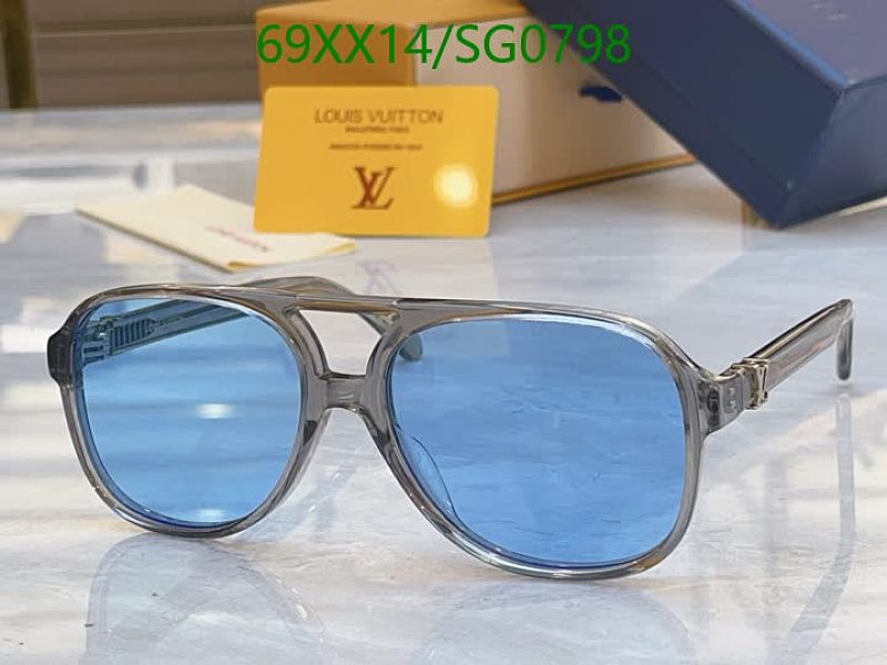Louis Vuitton Aviator Sunglasses with Blue Lenses - SG0798