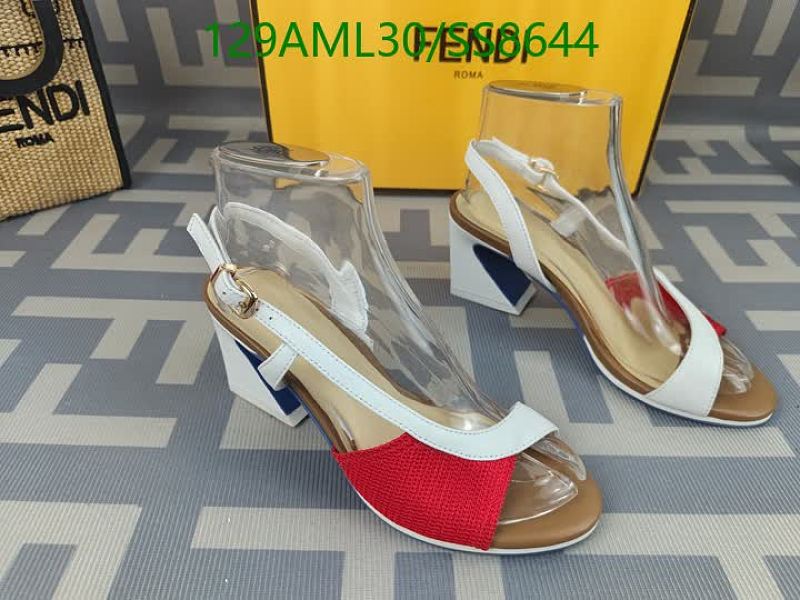 Products 24 Fendi Women's Slingback Block Heel Sandals - White/Red/Blue
