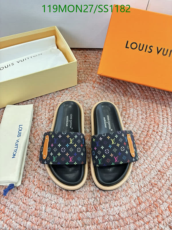 Louis Vuitton Women's Multicolor Monogram Slides - Sheepskin & Leather Sole