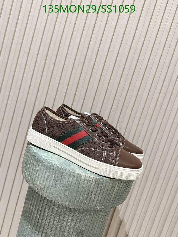 Gucci Women's Brown Monogram Canvas Low-Top Sneakers 22 Gucci Men's Brown Monogram Canvas Low-Top Sneakers