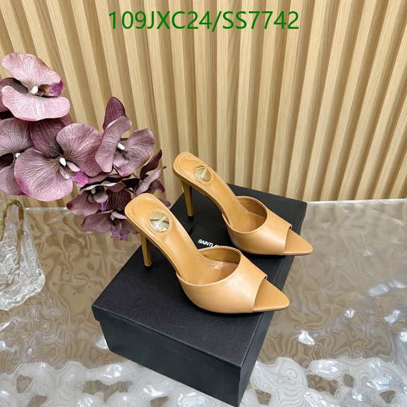 Yves Saint Laurent Women's Patent Leather High Heel Mules - Tan EU 35-42