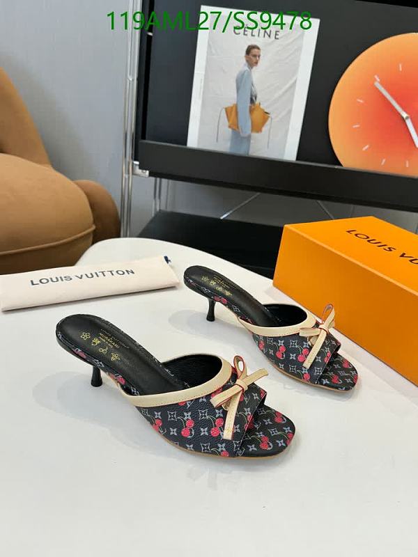 Louis Vuitton Women's Cherry Print Open-Toe Heeled Mules 7 Louis Vuitton Women's Cherry Print Open-Toe Heeled Mules