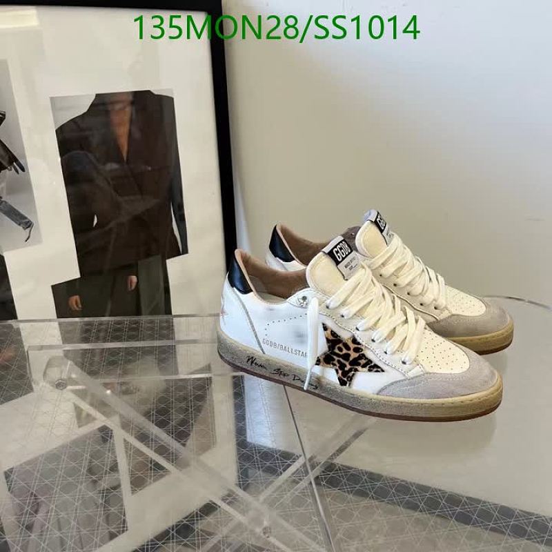 Golden Goose Women's White Leather Leopard Star Sneakers