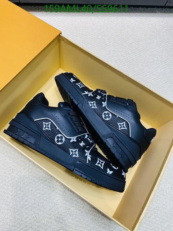 Louis Vuitton Women's Black Monogram Leather & Mesh Sneakers