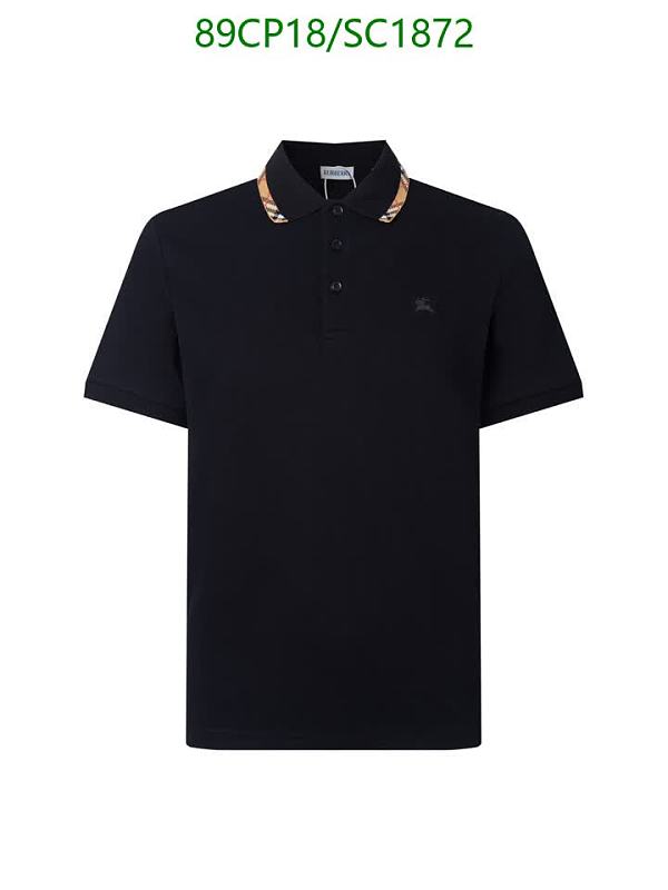 Burberry Men's Black Cotton Polo Shirt with Signature Check Collar