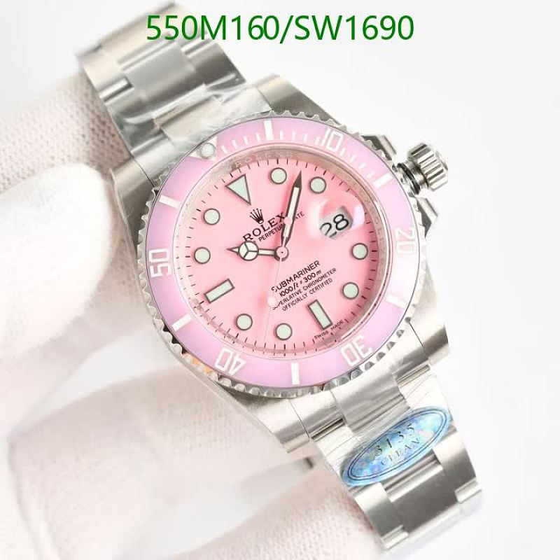 Rolex Submariner Pink Dial Stainless Steel Automatic Watch