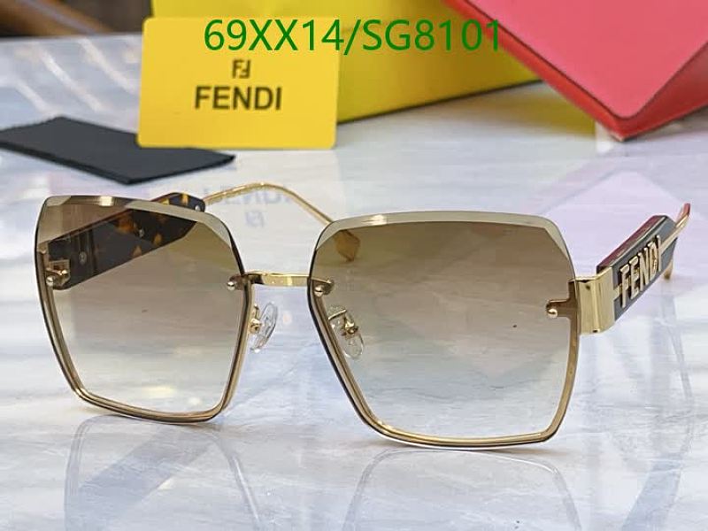 Fendi SG8101 Gradient Square Sunglasses - Gold & Tortoiseshell