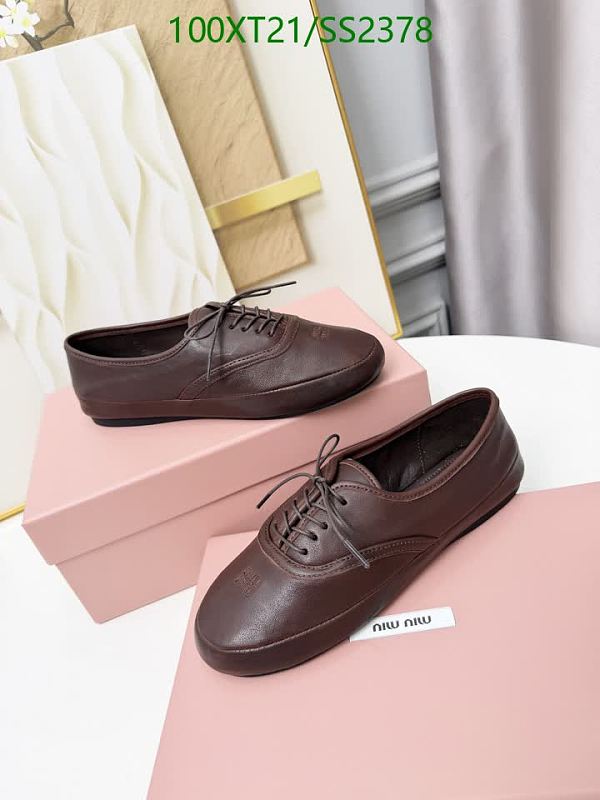 Miu Miu Women's Brown Sheepskin Lace-Up Sneakers - EU 35-40