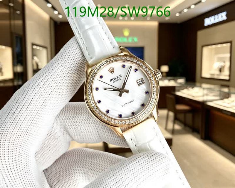 Rolex Datejust Women's Watch - Stainless Steel, Sapphire Glass, White Leather Strap