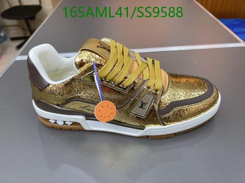 Louis Vuitton Men's Gold Patent Leather Low-Top Sneakers
