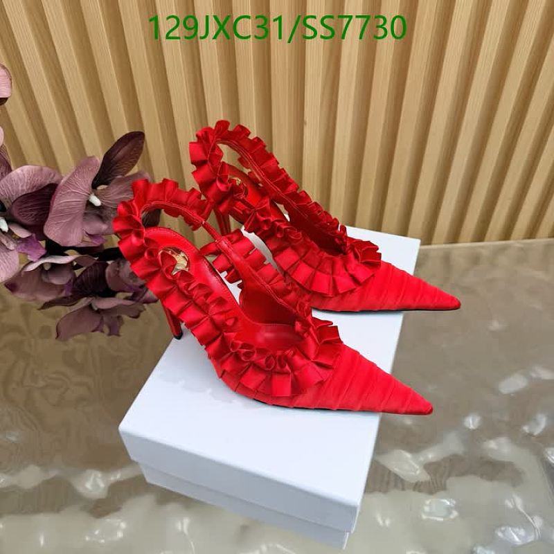 Yves Saint Laurent Women's Red Silk Slingback Heels