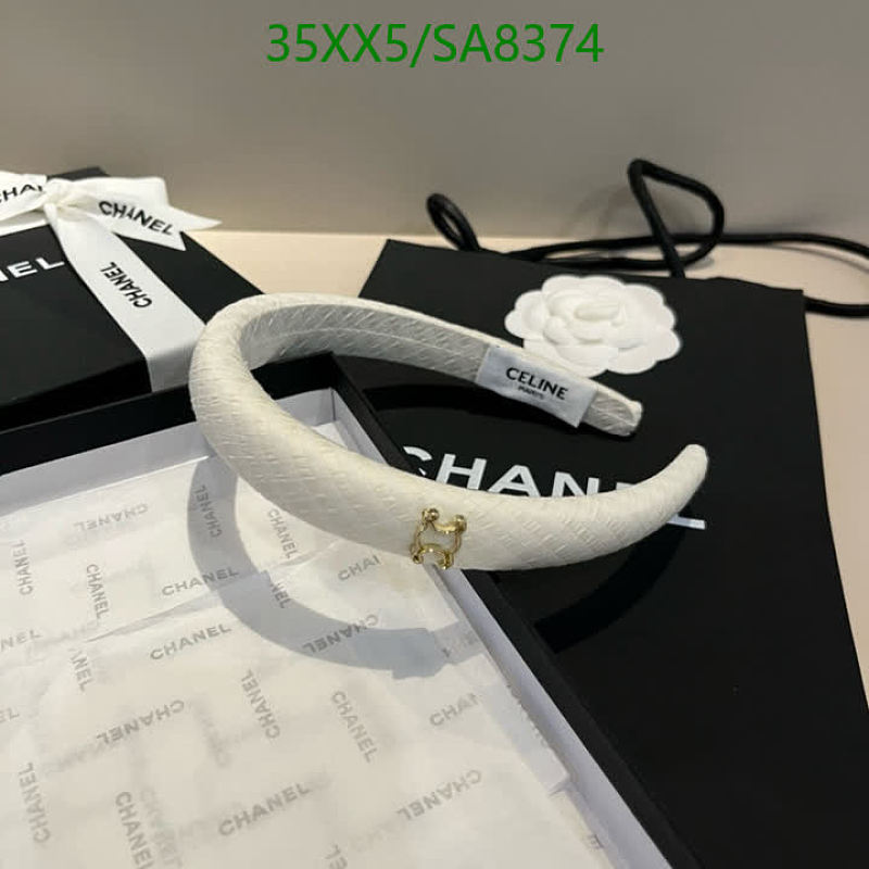 Celinee White Textured Headband with Triomphe Clasp