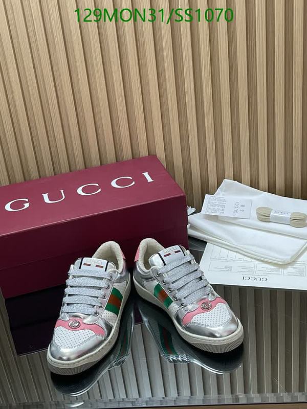 Gucci Women's Silver Calf Leather Low-Top Sneakers - EU 35-42