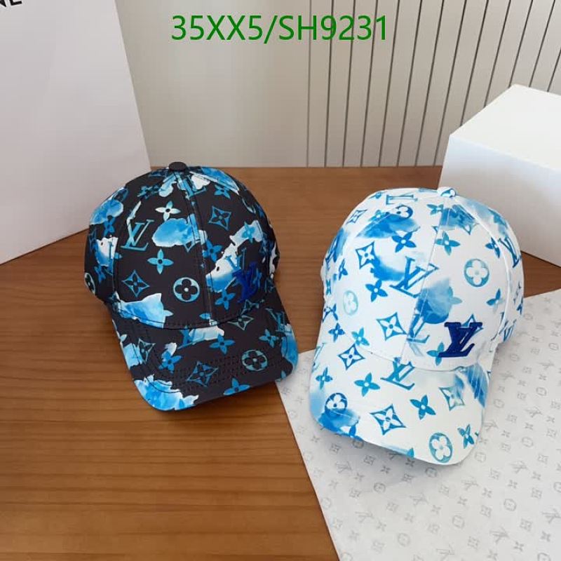 Louis Vuitton Monogram Baseball Cap - Stylish Blue & Black/White Design
