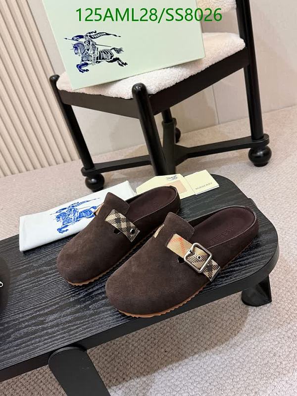 Burberry Women's Suede Slip-On Mules with Iconic Check Detail