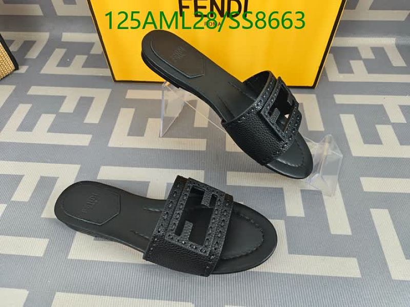 Fendi Women's Black Leather Slides - EU 35-42