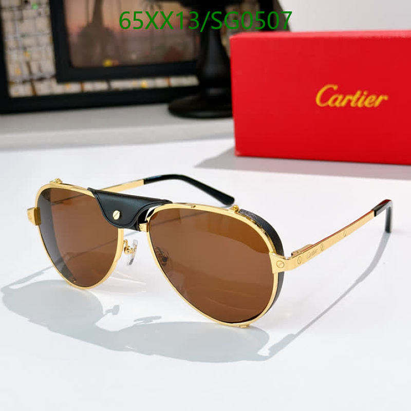 Cartier Aviator Sunglasses - Gold Frame, Brown Lenses, Unisex Style