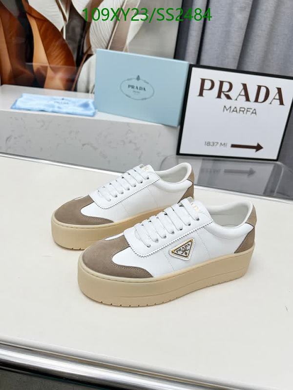 Prada Women's Platform Sneakers - White/Brown Leather