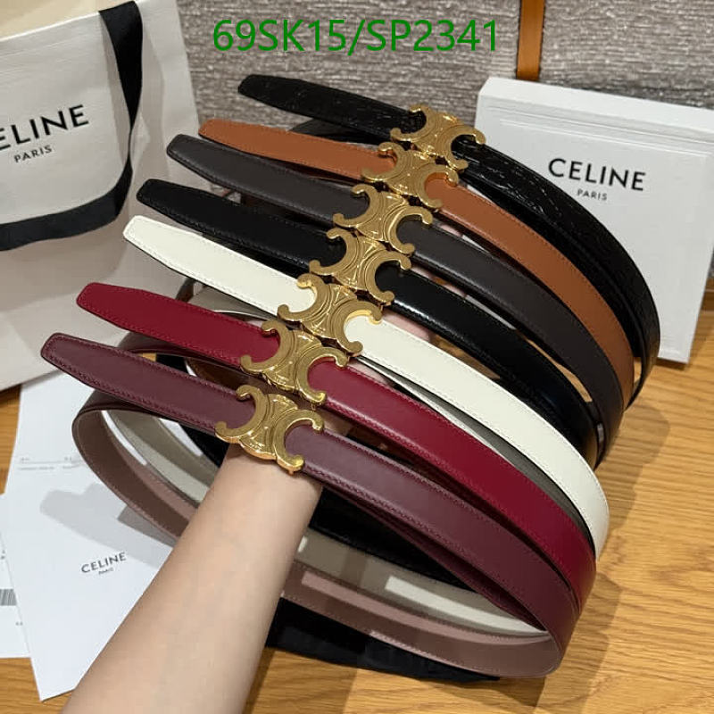Celinee Calf Leather Belt with Triomphe Buckle - Multiple Colors Avail.