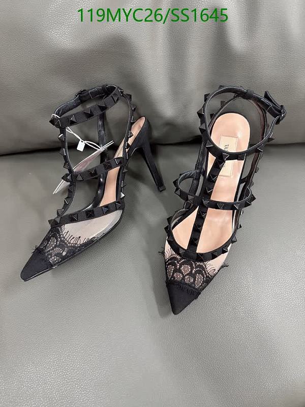 Valentino Women's Black Studded Lace Pointed-Toe Ankle Strap Heels