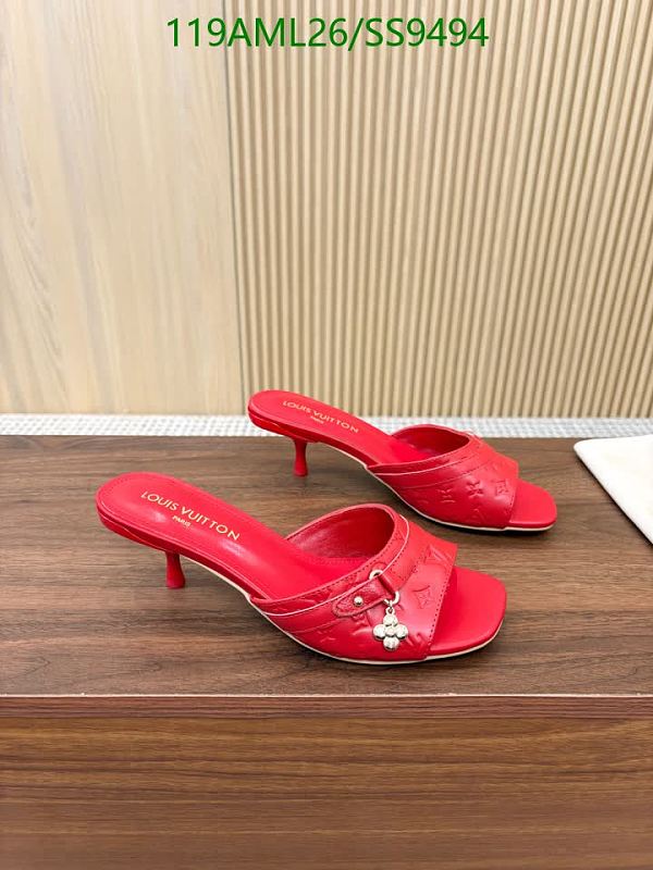 Louis Vuitton Women's Red Genuine Leather Heeled Mules - Size EU 35-43
