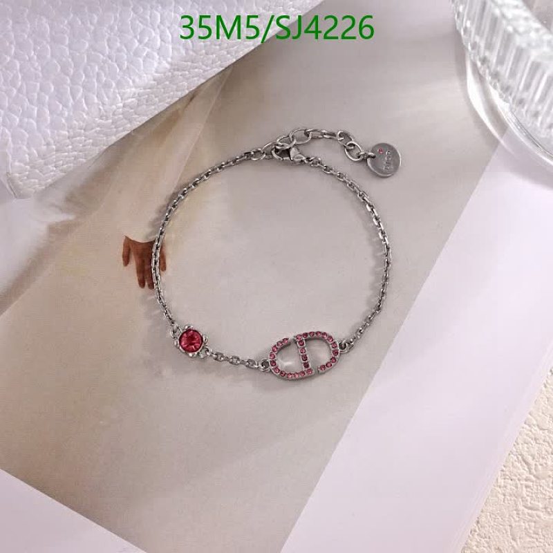 Dior CD Logo Bracelet with Pink Crystals