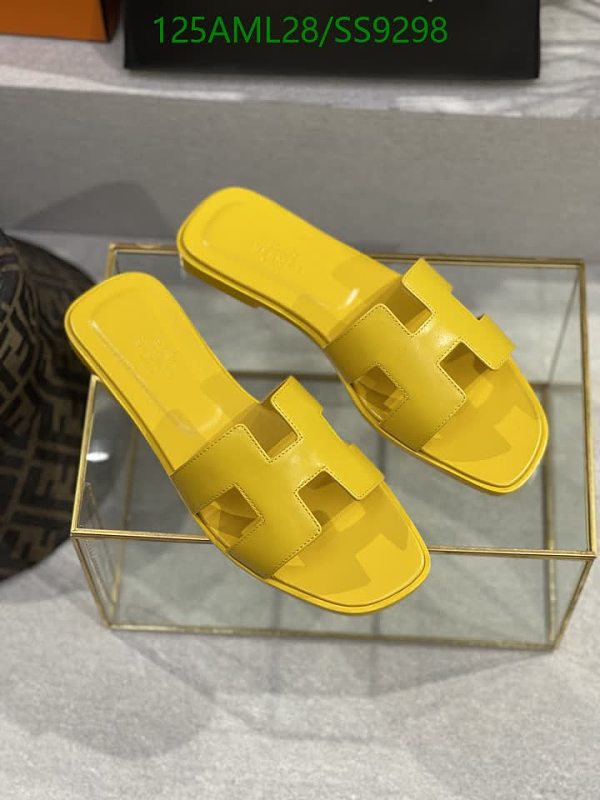 Hermes Women's Yellow Genuine Leather Slide Sandals EU 34-42