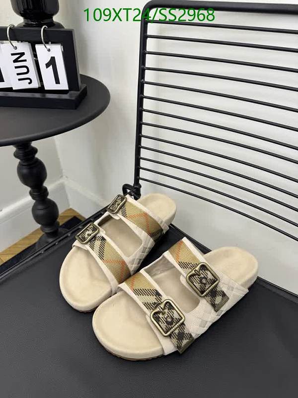 Burberry Men's Suede & Silk Slide Sandals - Beige Check
