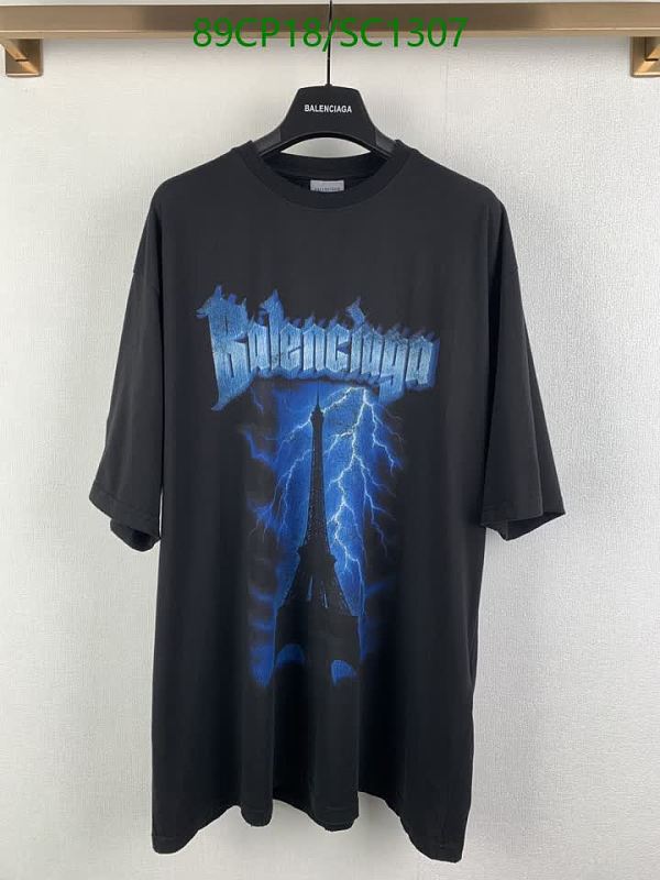 Balenciaga Paris Eiffel Tower Lightning Graphic T-Shirt