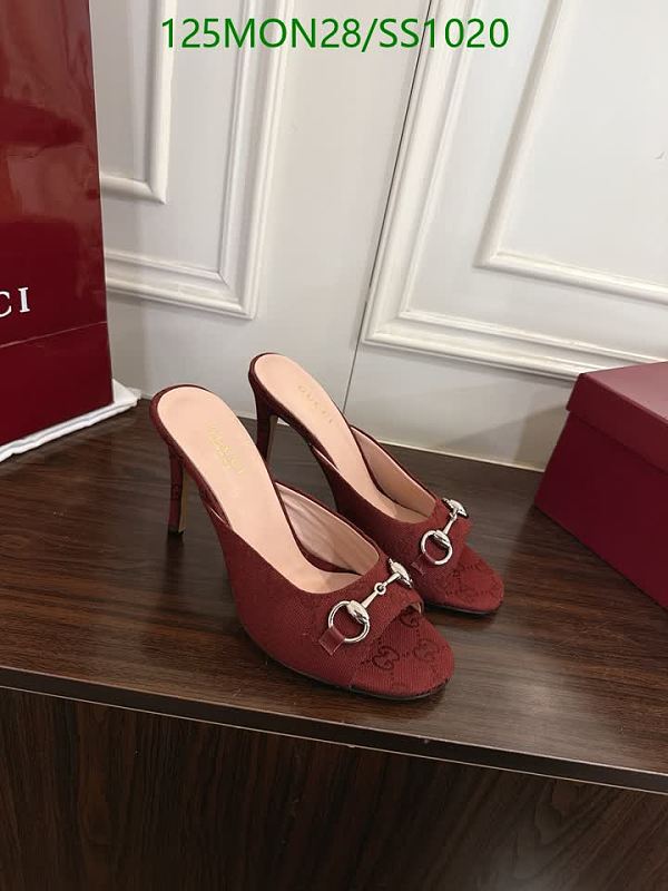Gucci Women's Red Horsebit Mules - Genuine Leather Outsole, 10.5cm Heel